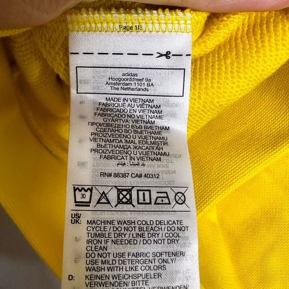 Adidas men’s yellow hoodie. NWT!  Size Small - Picture 10 of 12